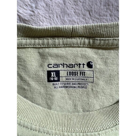 Carhartt Loose Fit Short Sleeve T-Shirt XL Green With Pocket Mens Workwear Casua - Picture 4 of 8